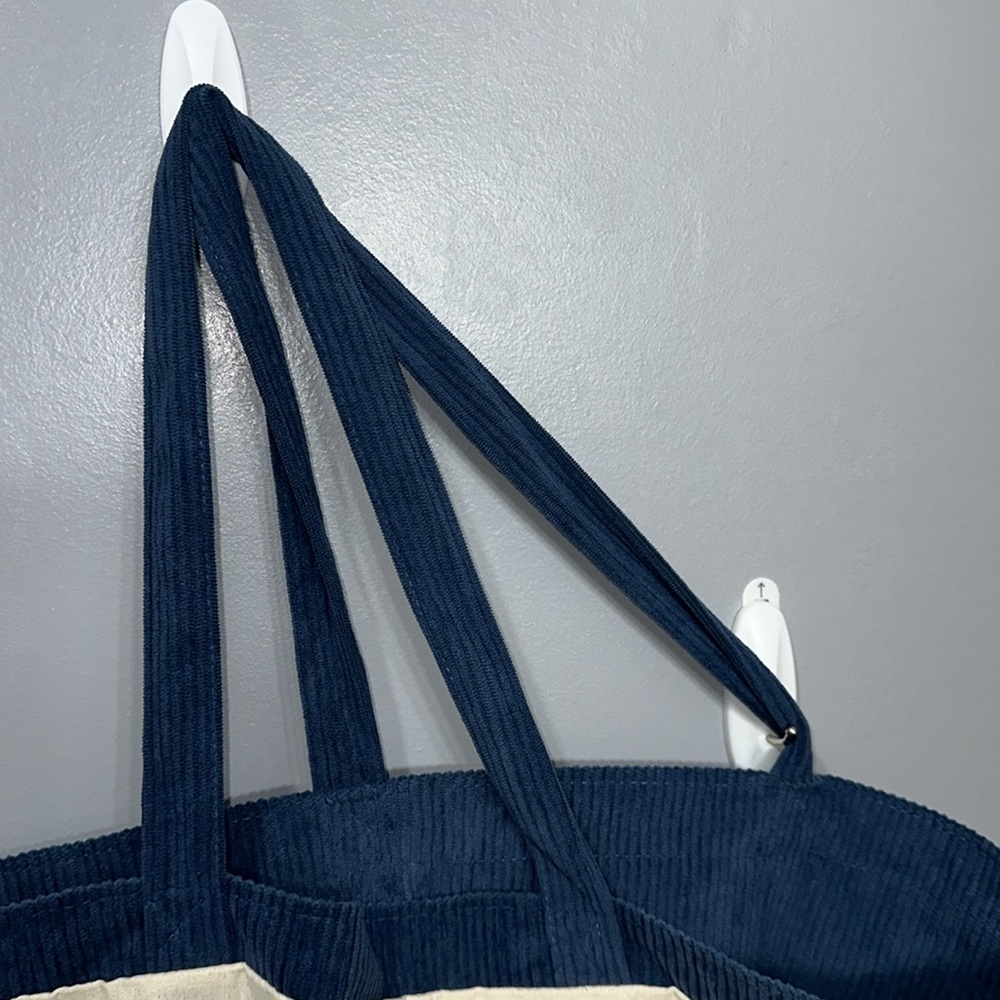 S A L E SÉZANE | Designer Large Size Beautiful Blue Corduroy Lined Tote Bag NWT - Picture 14 of 17